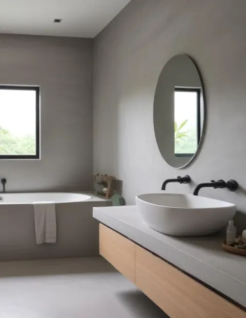 Microcement bathroom sink